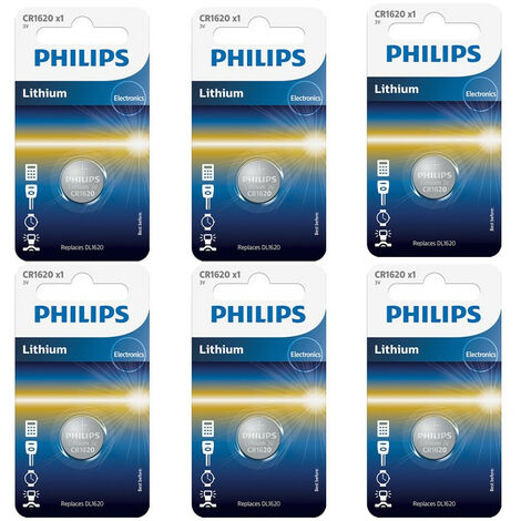 6 Piles Philips CR1620
