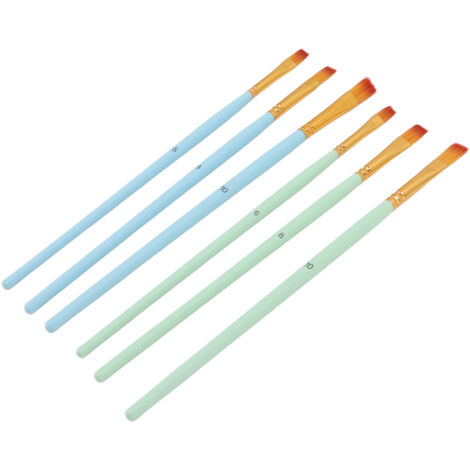 6 Pinceaux à Peinture Plate en Nylon pour Artistes, Manche en Peuplier, Faciles à Nettoyer - Lot de 6