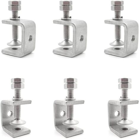 6 Pinces en C,Pincée de Fixation Tigre Robuste Pince Fixation Travail Bois Pour Le Travail du Bois Pinces de Robust (Argent)
