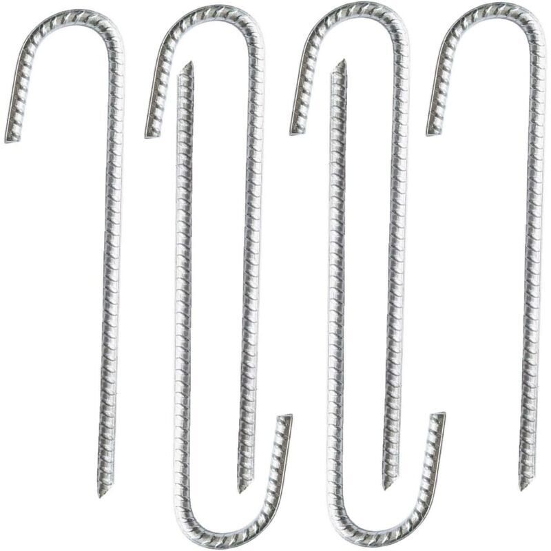 6 piquets d'ancrage en acier galvanisé robuste pour barres d'armature en j - Pour chapiteaux, tonnelles, châteaux, tentes, trampolines,