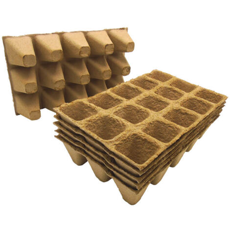 6 plateaux de culture 15 alvéoles en fibres de bois recyclées