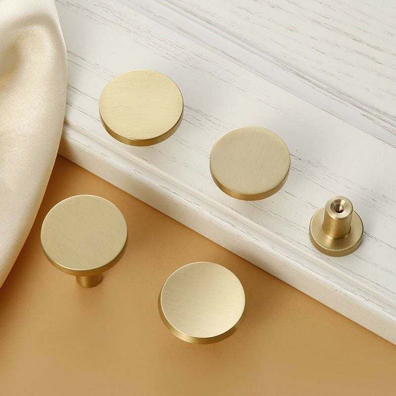 6 poignées de tiroir, poignées de meubles en laiton doré, poignées d'armoire rondes, poignées de porte de cuisine décorative 20 25 mm, avec perles