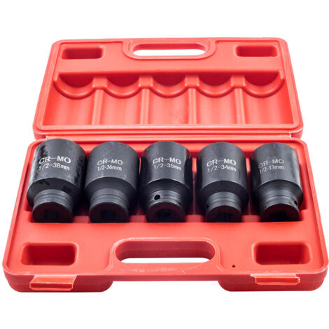 6 Points Axle Hub Nut DEEP IMPACT Socket Set 1/2"Dr Thin Wall Drive Shaft Socket