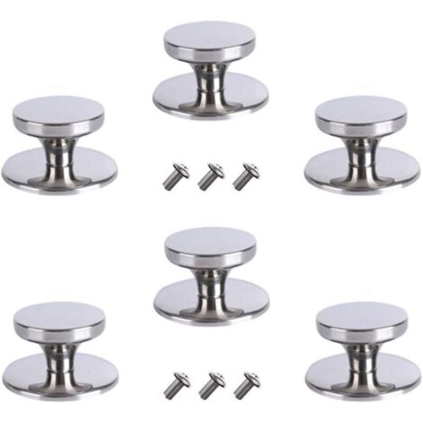 6 pomelli per coperchi di pentole in acciaio inox, accessori per pentole con viti, pomello universale per coperchio
