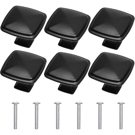 6 pomelli quadrati per mobili - Nero opaco - Maniglie per cassetti, armadi e comò da cucina - Maniglie dal look classico - Accessori per il fai da te e la ristrutturazione della casa