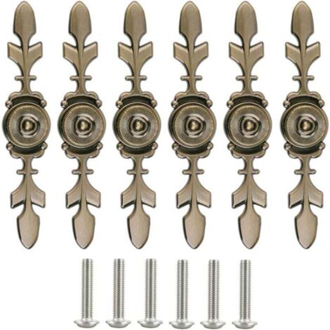 6 pomos de tocador, pomos de puerta, pomos de cajón, tiradores de muebles vintage, tiradores de armario, pomos de puerta vintage, P