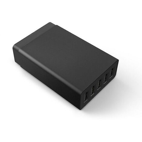 6-Port 60W USB-Wandladegerät – Poweriq-Technologie, Reiseadapter für Smartphones und Tablets: iPhone, iPad, Samsung