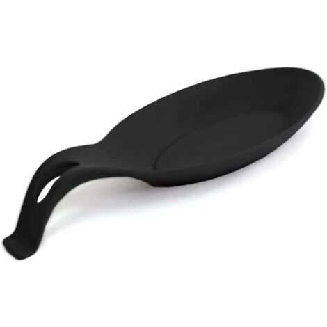 6 porta cucchiai in silicone nero (20 x 9,5 cm), porta cucchiai da cucina in silicone, porta cucchiai in silicone, porta posate, porta cucchiai in silicone, per riporre gli utensili