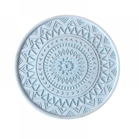 6 posavasos absorbentes de color azul claro, de tierra de diatomeas, ideales para mesas de café y escritorios infantiles, con forma ovalada y profunda.