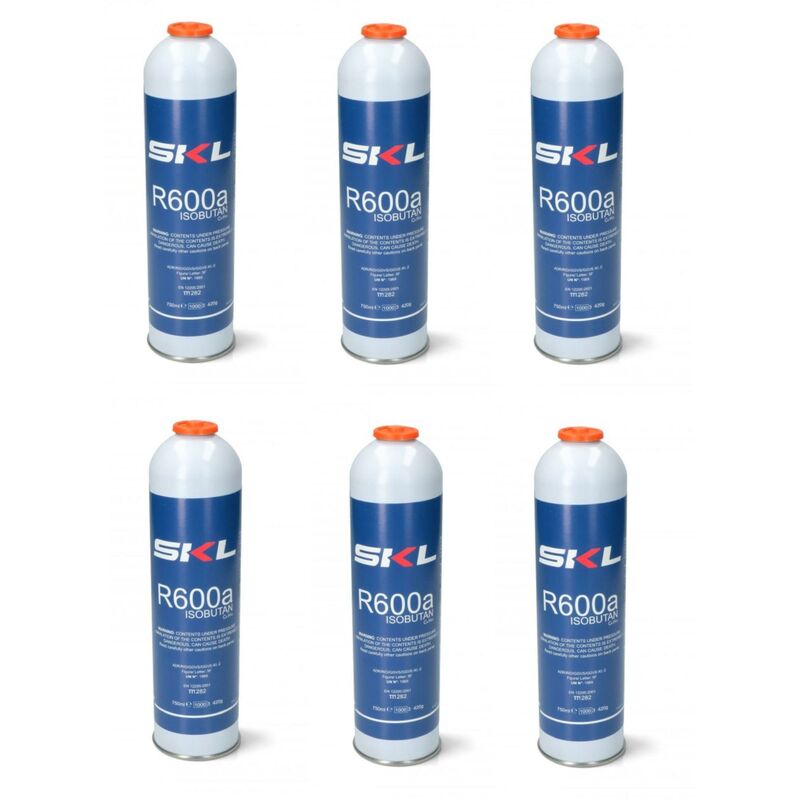 Image of 6 pz bombola gas refrigerante frigo e freezer R600 - R600A 360 gr om REF000UN