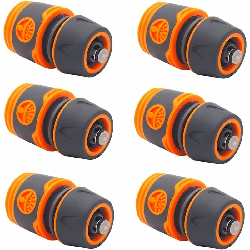 6 raccords waterstop, raccord de tuyau 1/2', plastique Raccord de tuyau rapide avec fonction waterstop Fei Yu