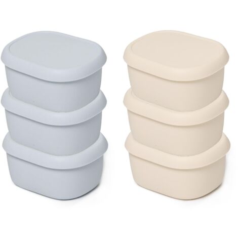 6 recipientes reutilizables de silicona de 200 ml con tapa para aperitivos, recipientes de silicona para alimentos con tapas reutilizables, recipientes herméticos para alimentos aptos para microondas 