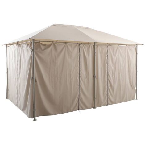 6 rideaux pour tonnelle Santorini beige lin - Hespéride