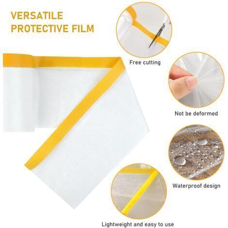 6 Rollen Abdeckband, Abdeckfolie, Klebeband, Abdeckplane (55 cm x 20 m)