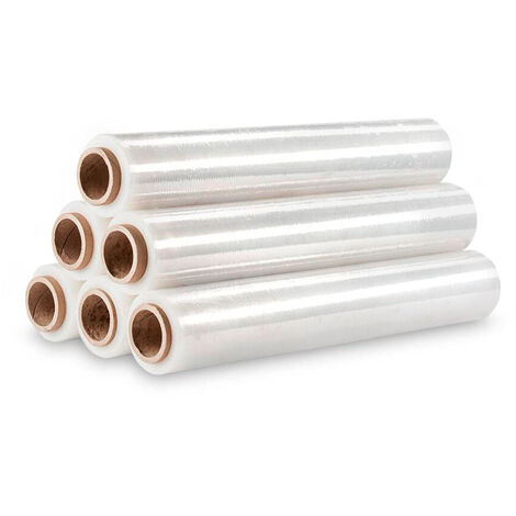 6 Rollen Stretchfolie 150mx500mmx23µm Umzugsfolie Verpackungsfolie transparent
