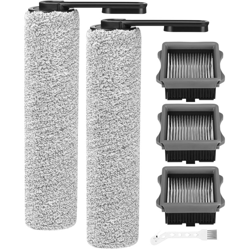 6 Rouleau de Brosse Rechange et Filtre Accessoires pour Tineco Floor One S5/S5 Pro/S5/S5 Pro 2 pour Aspirateurs Secs et Humides,3 Filtres,2 Rouleaux