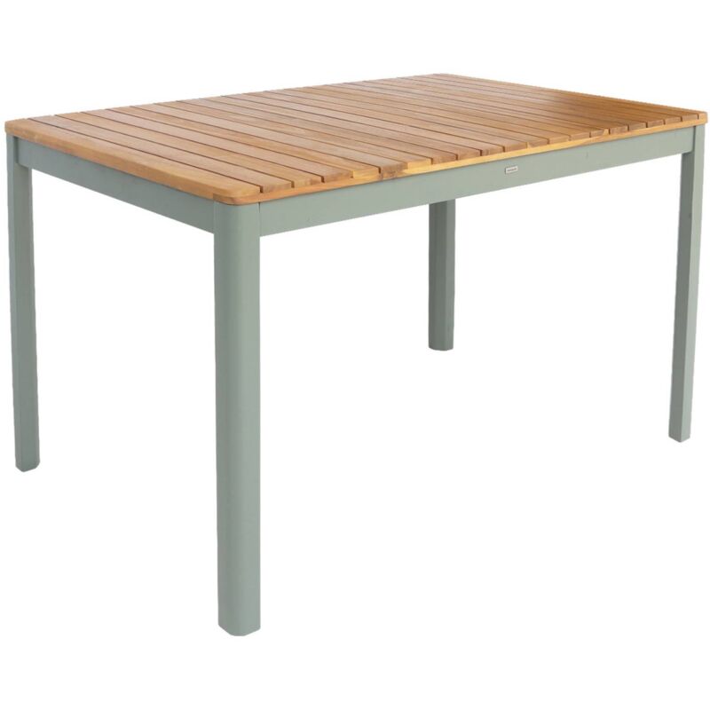 Sweeek 6-seater Acacia Wood Garden Table , Senora, Khaki Green, 120x80x75 Cm