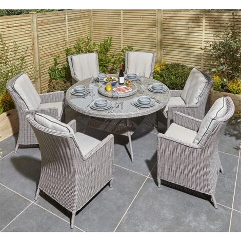 Rattan dining set 6 seater