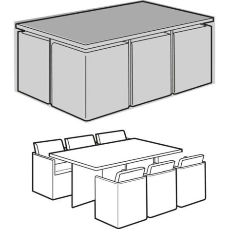 6 Seater Rectangular Cube Set Cover - Super Tough Polyethylene - W3642