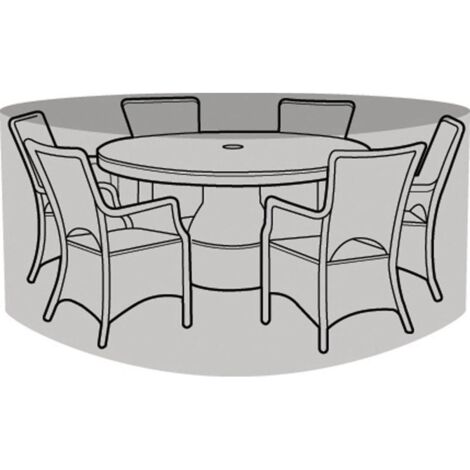 6 Seater Round Table & Chairs Cover - Premium - W1398