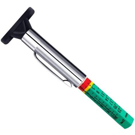 6-seitiger Reifentiefenmesser, farbcodiert, Messwerkzeug in 25 mm/32 Knoten