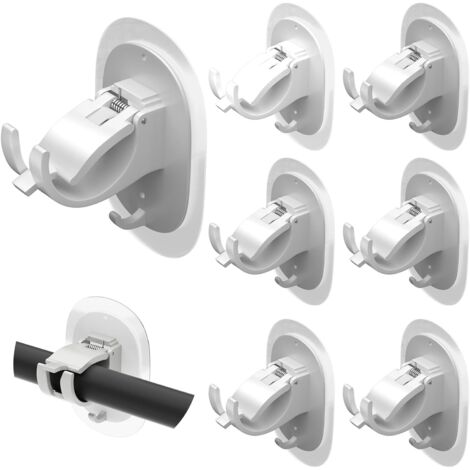 6 Self-Adhesive Curtain Rod Brackets – Adjustable, White, Easy Mounting