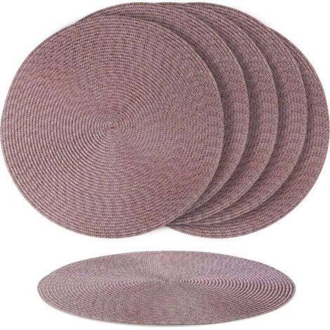 6 Sets de Table Protection Imperméable en Liège Marron Antidérapants