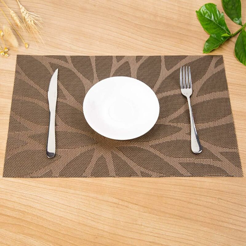 Fei Yu - 6 Sets de Table Tapis de Table en Vinyle Antidérapants Napperons pvc Lavables Sets de Tables Salle à Manger (45x30cm)