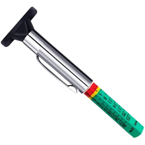 6-Sided Tire Depth Gauge, Color Coded, Measuring Tool in 25 mm/32 knots
