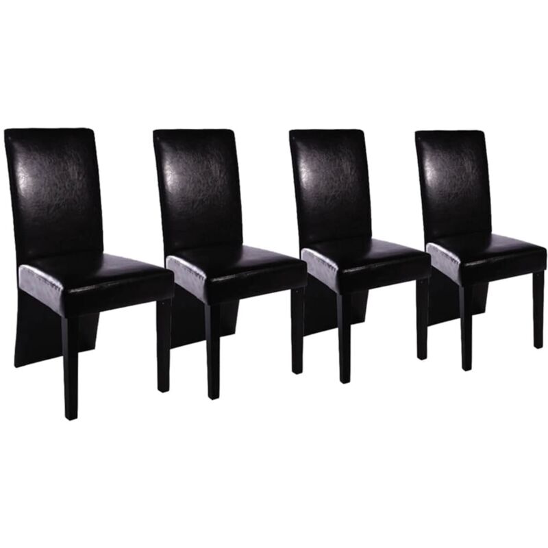 

vidaXL Sillas de Comedor Cuero Sintético 4 Unidades Negro - Negro