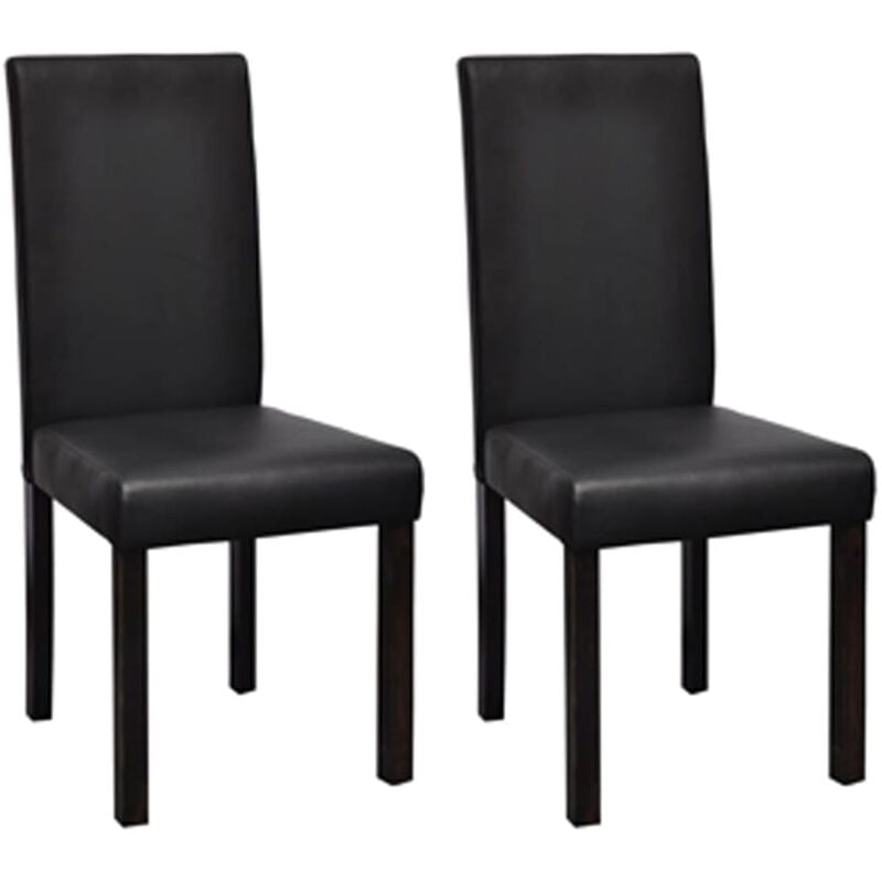 

vidaXL Sillas de Comedor Cuero Sintético 2 Unidades Negro - Negro