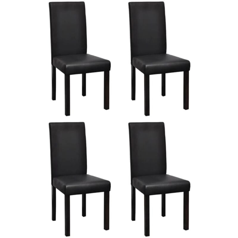 

vidaXL Sillas de Comedor Cuero Sintético 4 Unidades Negro - Negro