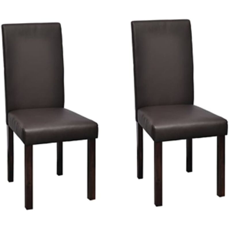 

vidaXL Sillas de Comedor Cuero Sintético 2 Unidades Marrón - Marrón