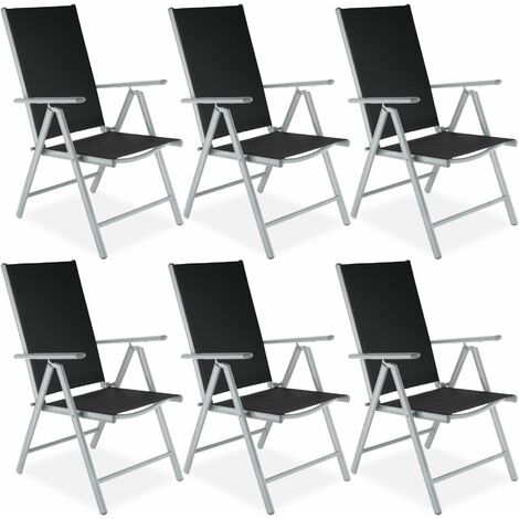 Silla plegable acolchada para patio, sillas reclinables ajustables para  exteriores con mesa de vidrio templado (gris)