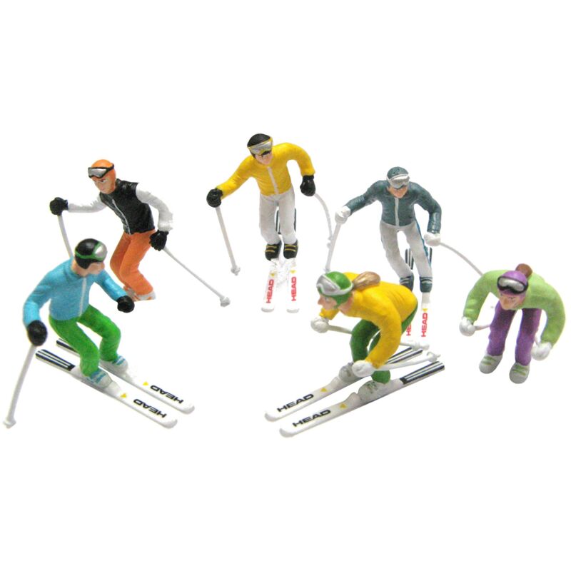 Skiers for Christmas village