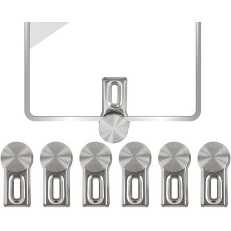 6 soportes de pared de aleación de zinc para espejos – Juego de 6, resistentes, aptos para espejos de cristal