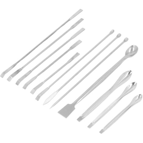 6 Spatules en Acier Inoxydable pour Laboratoire, Cuillères à Prélèvement Chimique et Expériences