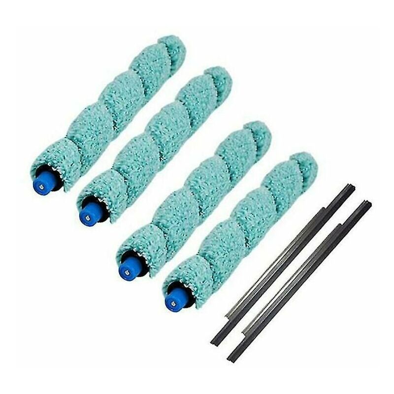 6 spazzole principali e raschietto per parti del