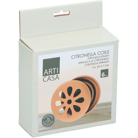 6 Spirales Citronnelle Terre Cuite Accessoires Anti moustiques EDO871125217615
