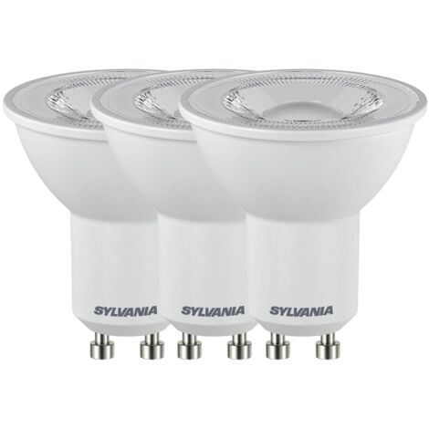 6 Spots Led Blancs Gu10 4.2w Blanc Neutre Lot De 3 - Sylvania