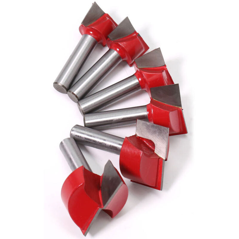 Image of Vollgummierter Vergasergravierer für die Holzbearbeitung, CNC-Holzfräser, 8-mm-Schaft, 6 Stück