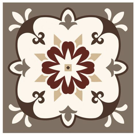 6 stickers carreaux - marron 15 x 15 cm