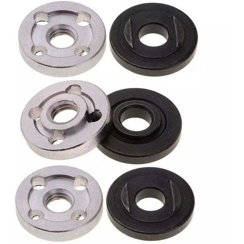 Image of 6 Stück Flanschmuttern für Winkelschleifer 9523, innen und außen, zahnlos und gezahnt