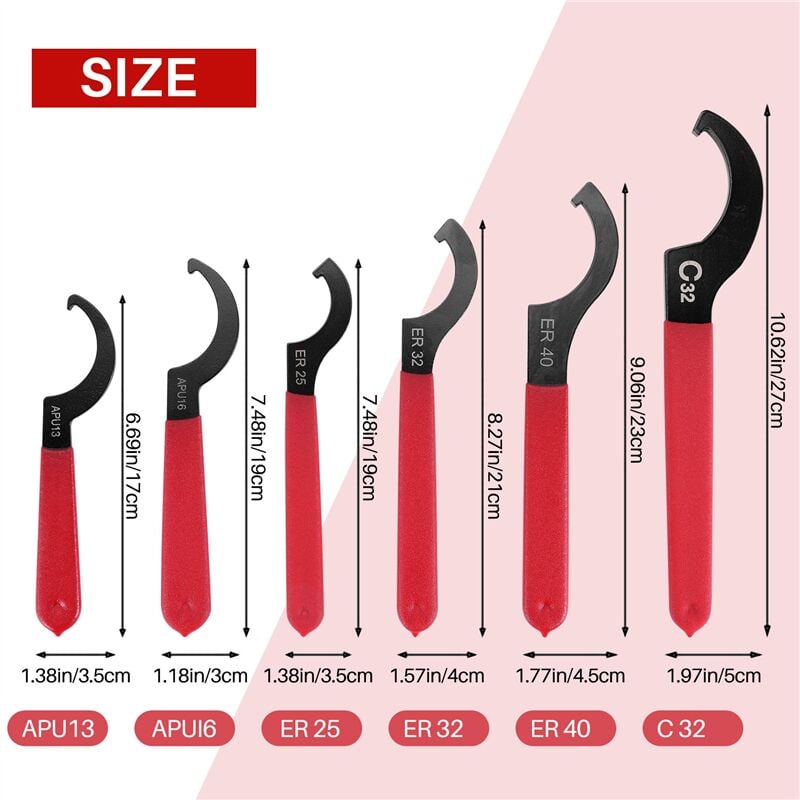 Image of 6 StüCk SchraubenschlüSsel Satz Einstellbarer Gewinde SchlüSsel Haken Werkzeuge Stahl