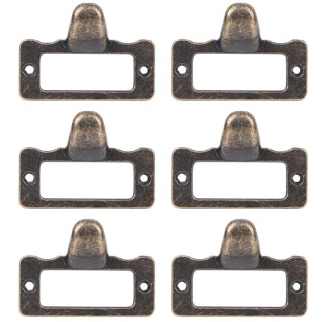 6 Stück Bronze Etikettenhalter Metall Visitenkartenrahmen Schrank Schublade zieht Griff Dateinamenkartenhalter