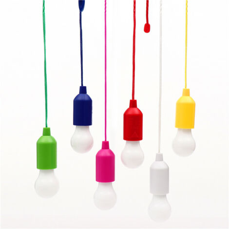 6 Stück Campinglampe, Light LED Camping, mit Zugschalter, Batteriebetrieben Tragbare LED Lampen, Zeltlampe Glühbirne, für BBQ, Camping, Zelt, Garten, Party Dekoration(Warmweiß 3000K)