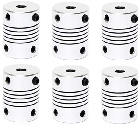 6 Stück flexible Kupplungen, Wellenkupplung, Wellenkupplung, flexible Kupplung, 5 mm bis 8 mm, für 3D-Druckermaschine, Schrittmotor, Digitaldruckermaschine