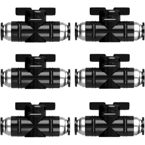 6 Stück Gerade 8 Mm Pneumatik Steckverbinder Pneumatik Ventil Schnellkupplung Druckluft Absperrhahn Pneumatik Schlauch 8mm Mehrfachdichtungen, Dicht, Zum Schnellen Anschluss von Luftleitungen