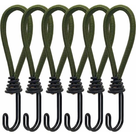 6 Stück Gummispanner mit Spiralhaken für Zelte, Planen, PVC-Banner, Pavillons, Trampoline, Sonnensegel