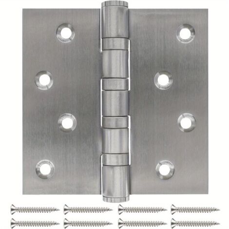 6 Stück hochbelastbare 4-Zoll-Lagerbänder, Edelstahl mit quadratischen Ecken, gebürstetes Nickel-Satin-Finish, für P